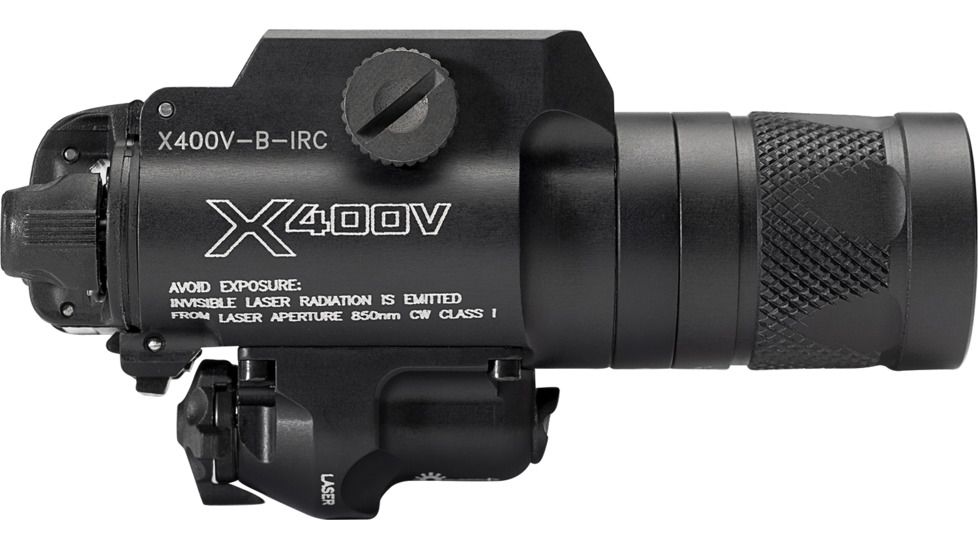 SureFire X400V Irc White-Light/Infrared LED + Infrared Laser WeaponLight, 350 Lumens, Black, X400V-B-IRC
