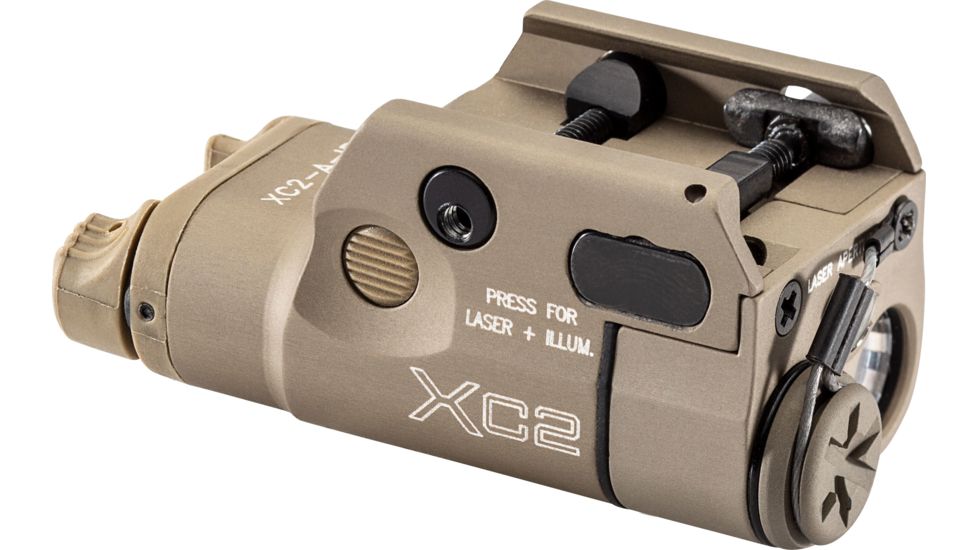 SureFire XC2 Weapon Light, 300 mW IR LED, 7 mW 850 nm IR Laser Sight, 1.5V, Wedge Lock Universal Rail Mount, Tan, XC2-A-IRC-TN