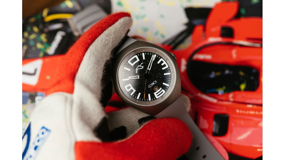 Szanto Icon Frank Stephenson Cosmos Watches, Black Dial, Gray Strap, GRAY, One Size, IC-FS-9002