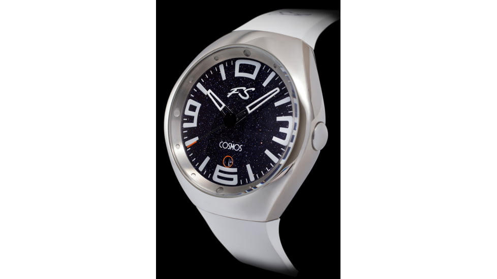 Szanto Icon Frank Stephenson Cosmos Watches, Blue Dial, White Strap, Steel, One Size, IC-FS-9004