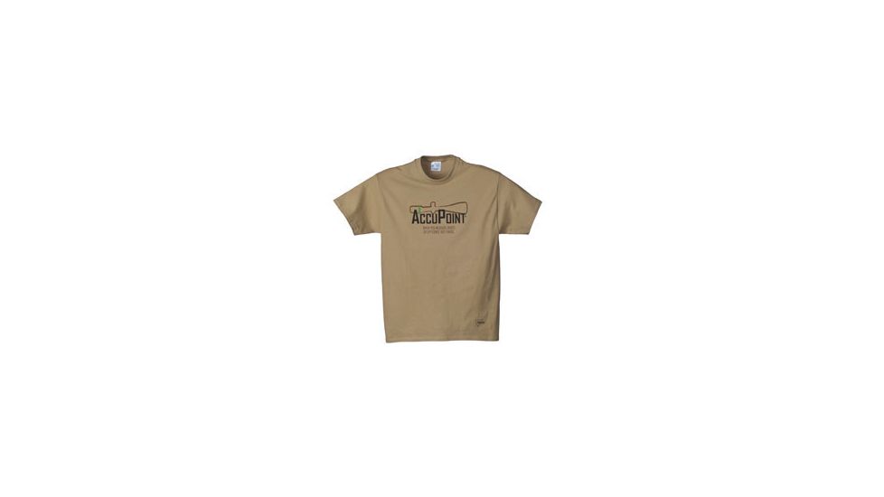 Trijicon Short Sleeve Graphic T-Shirt w/AccuPoint Tagline - Small, Sand AP40S