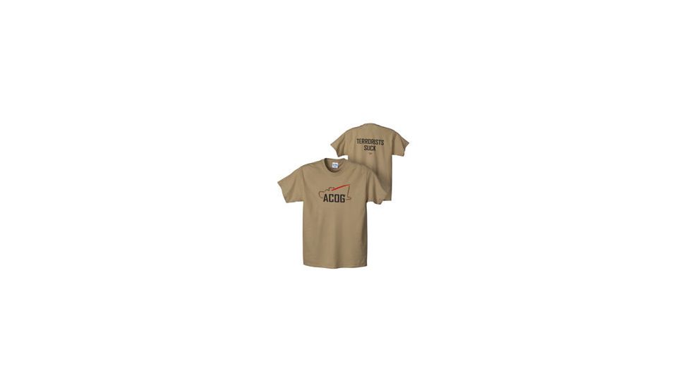 Trijicon Short Sleeve T-Shirt with Terrorist Tagline, Sand, XX-Large AP45-XXL