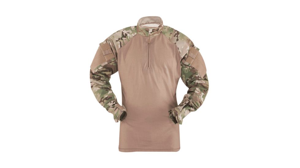 Tru-Spec 1/4 Zip Tactical Response Combat Shirt 50/50 Nylon/Cotton Rip-Stop, MultiCam/Coyote, XSmall Regular 2541002