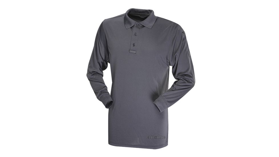 Tru-Spec 24-7 TAC LS Tee-Shirt 100% Poly, Charcoal, Large Regular 4611005