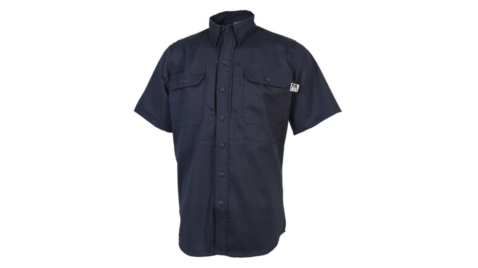 TRU-SPEC Flame Retardant Short Sleeve X-Fire Dress Shirt - Mens, Navy, Extra Small, Regular, 1449002