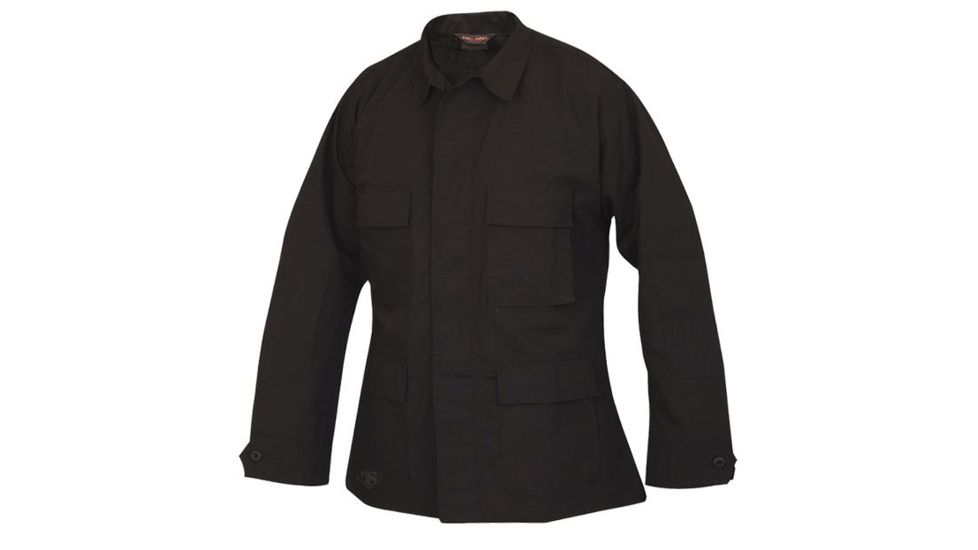 Tru-Spec 4.5oz 65/35 Vat Dyed Poly/Cotton Rip-Stop BDU Uniform Coat, Black, XLL 1332026