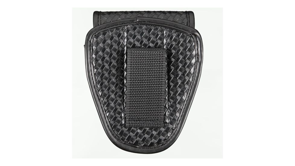 TUFF Products Double Handcuff Case w/ Hidden Snap, Black Basketweave, Fits 2 Pair 7711-BWH