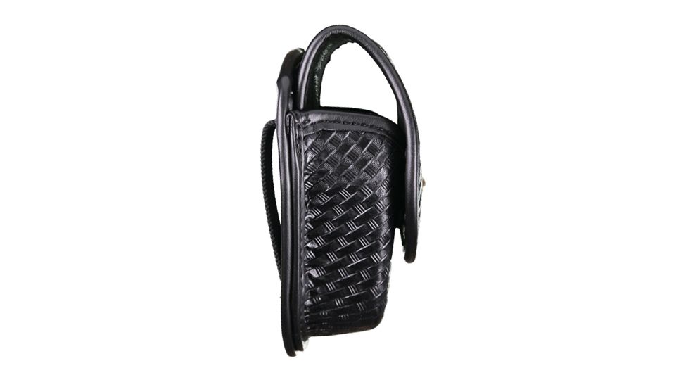 TUFF Products Double Handcuff Case w/ Hidden Snap, Black Basketweave, Fits 2 Pair 7711-BWH