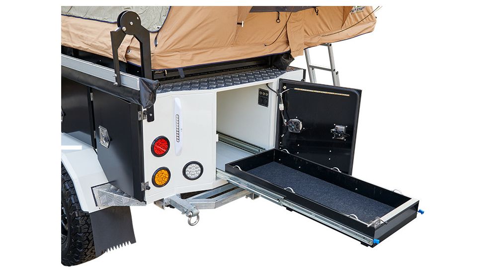 Tuff Stuff Overland Extreme Basecamp Trailer, White/Black, NSN N, TS-TRAILER-BC