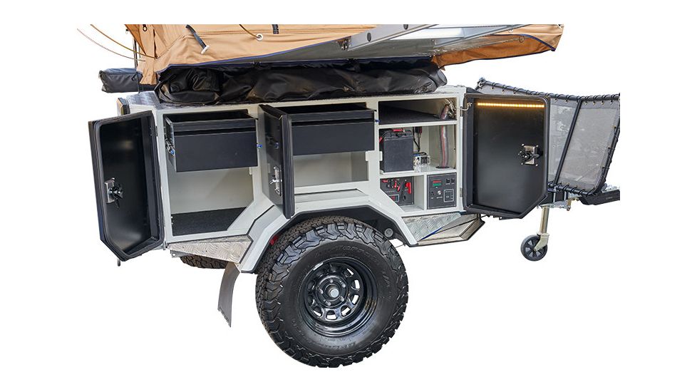 Tuff Stuff Overland Extreme Basecamp Trailer, White/Black, NSN N, TS-TRAILER-BC