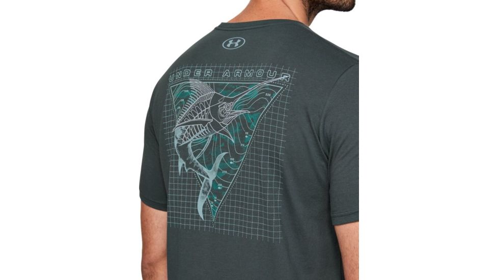 Under Armour UA Marlin Skel-matic T-Shirt - Mens, Extra Large, Stealth Gray, 1351825008XL