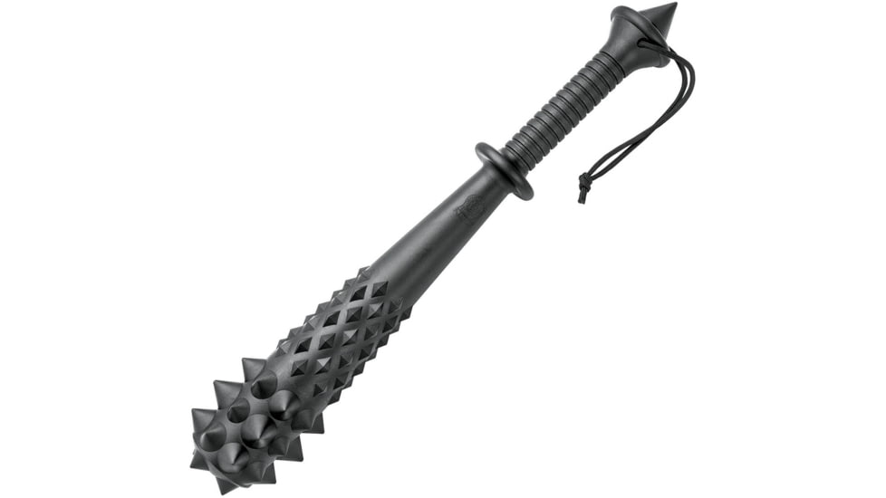 United Cutlery 3314 Night Watchman Mace, 20in Overall, Glass Breaker, Features Large And Small Spikes, Paracord Wrist Lanyard, Polypropylene Construction, Black, Black, UC3314