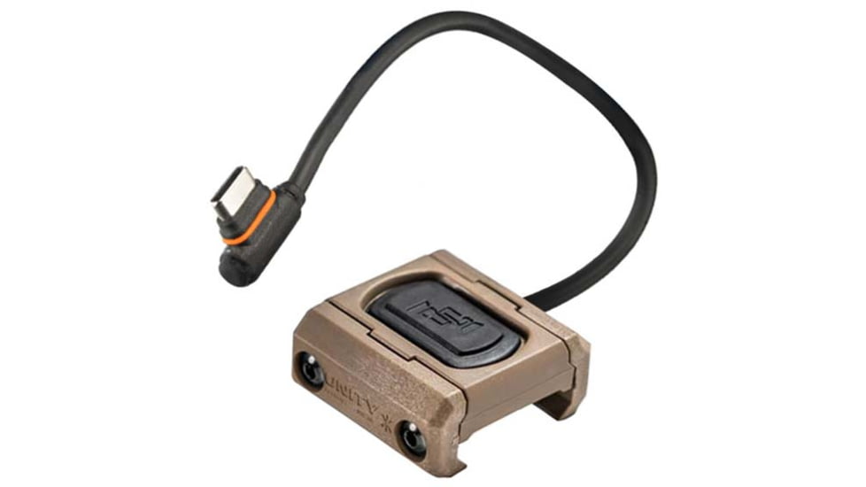 Unity Tactical Modbutton Lite Single Lead USB-C 7in Switch, Fits Picatinny, Anodized Finish, FDE, MBLFDEUC7
