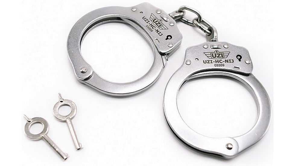 UZI Handcuffs with SS Construction, SS Construction, Double Lock, Includes Two Keys, UZI-HC-NIJ