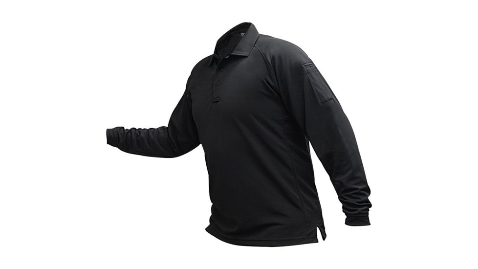 Vertx Men's Coldback Long Sleeve Polo Shirt, Black, Size 2XL VTX4020BKP-2XL