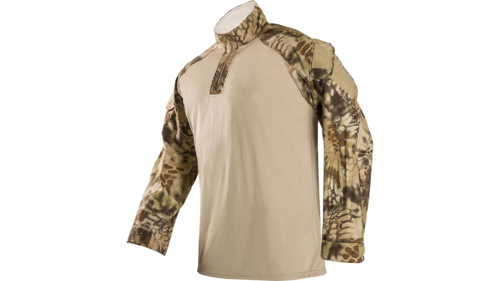 Mens Combat Long Sleeve Nyco 37.5 Active Particle Technology Rip-Stop with CRF Nylon/Cotton Shirt, Khaki, XLARGE