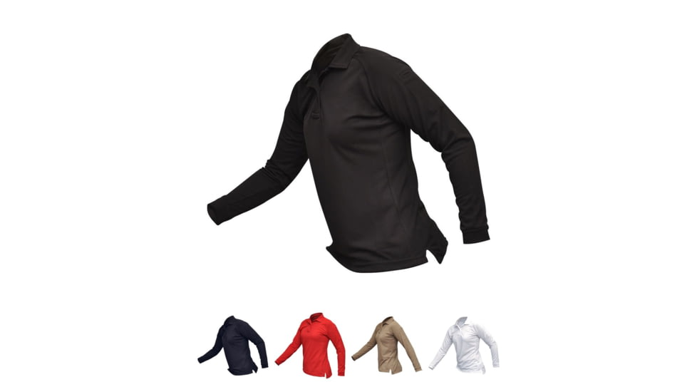 Vertx Women's Coldblack Long Sleeve Polo Shirt, Black, Navy, Red, Tan, White