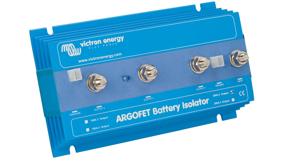 Victron Energy Argo FET Battery Isolator, 200 amps, 2 Batteries, Blue, ARG200201020R