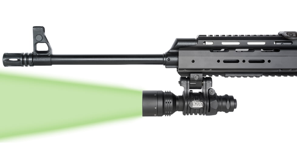 Viridian V200 Manual Zoom Green LED Flashlight,300 Yard Range w/3 Mounts and Pressure Switch 980-0005