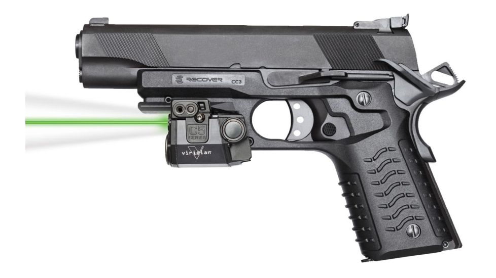 Viridian Universal Sub-Compact ECR Green Laser w/ Tactical Light, Black, Ambidextrous, C5L