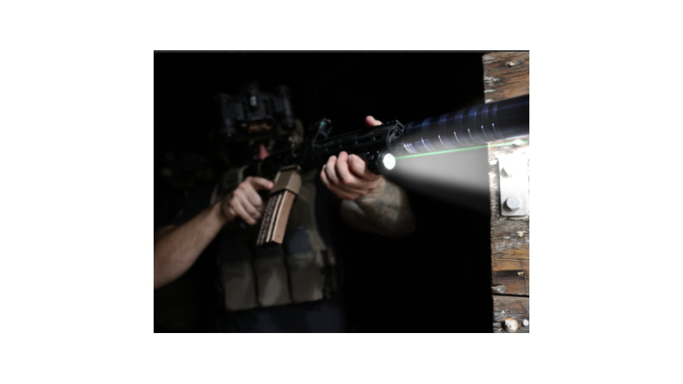Viridian Weapon Technologies 4LUX 2K w/ Green Laser, Angled Foregrip, MLOK, 2000 Lumens, Black, 912-0090