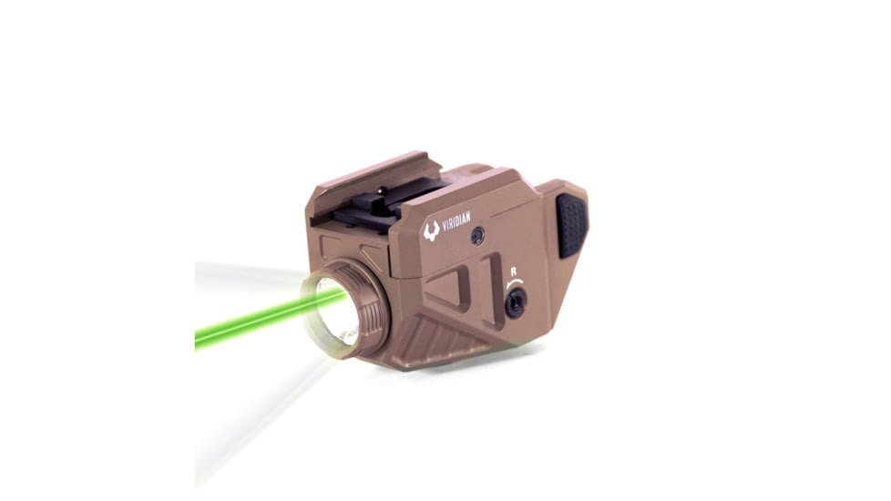 Viridian Weapon Technologies C5L Micro Universal Green Laser and 550 Lumen Tactical Light w/ Rechargeable Battery, INSTANT-ON, and SafeCharge Power Bank, FDE, 930-0056