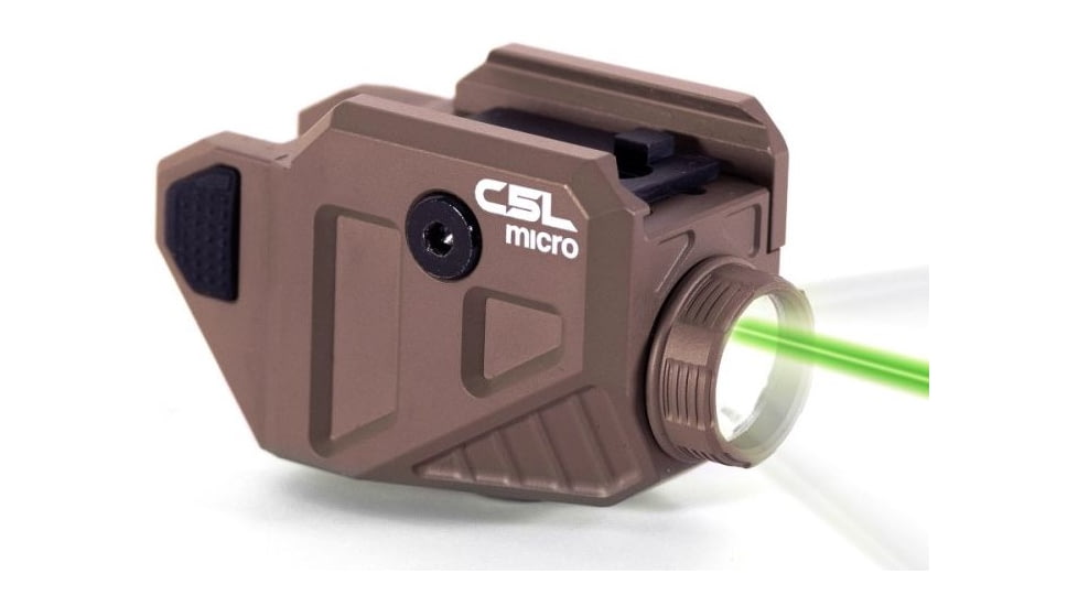 Viridian Weapon Technologies C5L Micro Universal Green Laser and 550 Lumen Tactical Light w/ Rechargeable Battery, INSTANT-ON, and SafeCharge Power Bank, FDE, 930-0056
