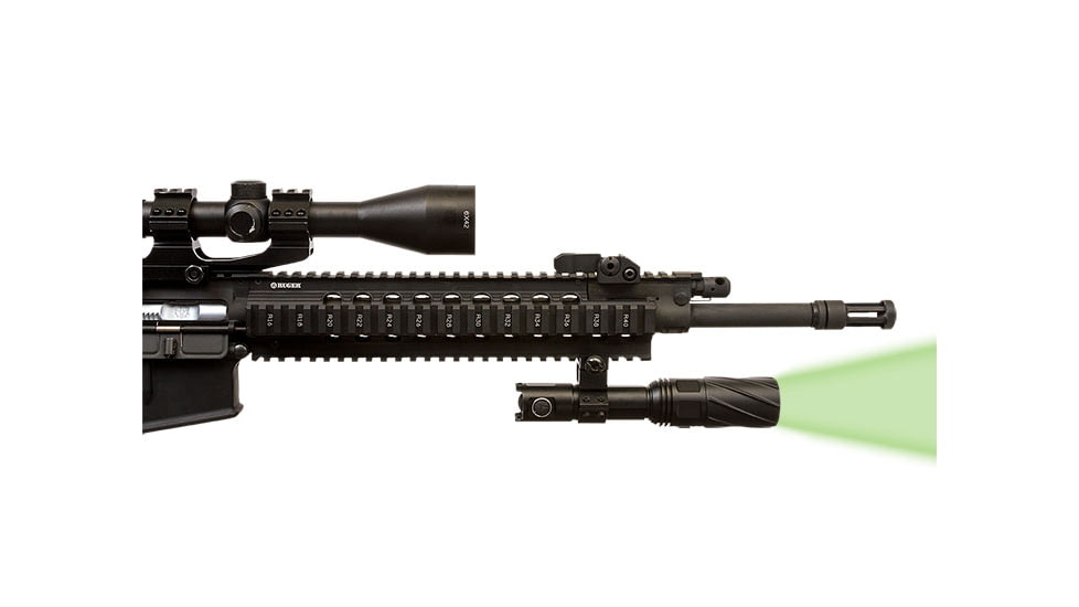 Viridian Weapon Technologies V310 Long Range LED Illuminating Flashlight w/ Motorized Zoom and Universal Mount, Battery, Charger and Remote Switch, Green Beam, 980-0013