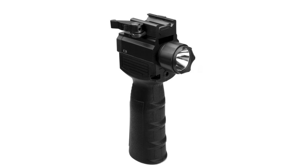 VISM Vertical Grip w/ Built In LED Flashlight &amp; Red Laser VAQVGFLR