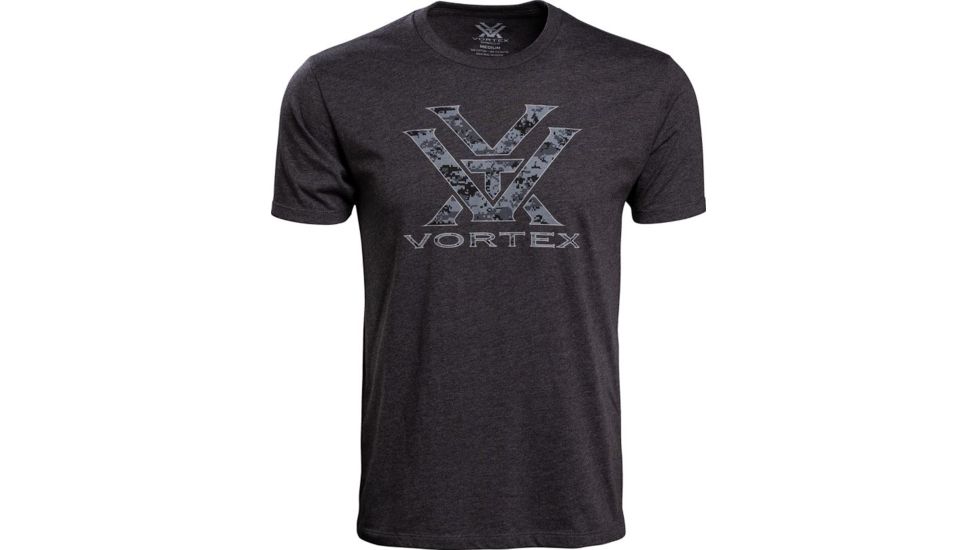 Vortex Camo Logo Short Sleeve T-Shirt - Mens, Charcoal Heather, Medium, 120-15-CHHM
