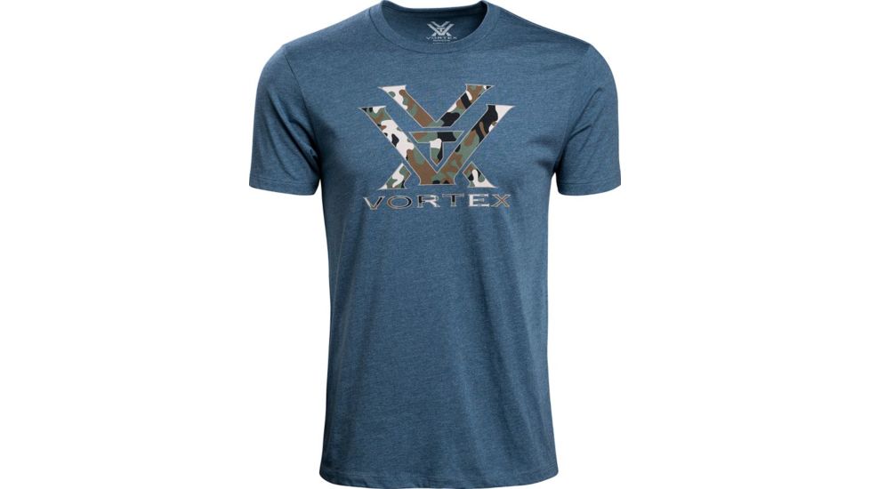 Vortex Camo Logo Short Sleeve T-Shirt - Mens, Steel Blue Heather, Small, 120-15-SBHS
