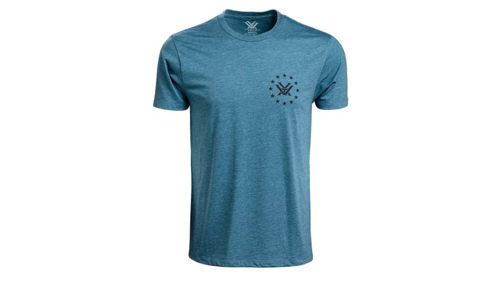 Vortex Salute Short Sleeve T-Shirts - Men's, Steel Blue Heather, 4X, 121-14-SBH4X