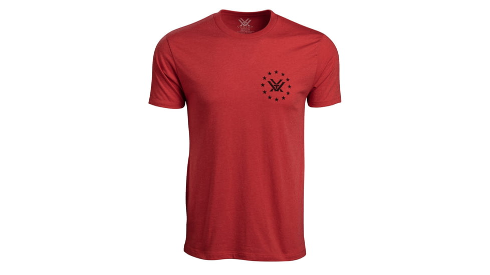 Vortex Salute Short Sleeve T-Shirts - Men's, Red Heather, 4X, 121-14-REH4X
