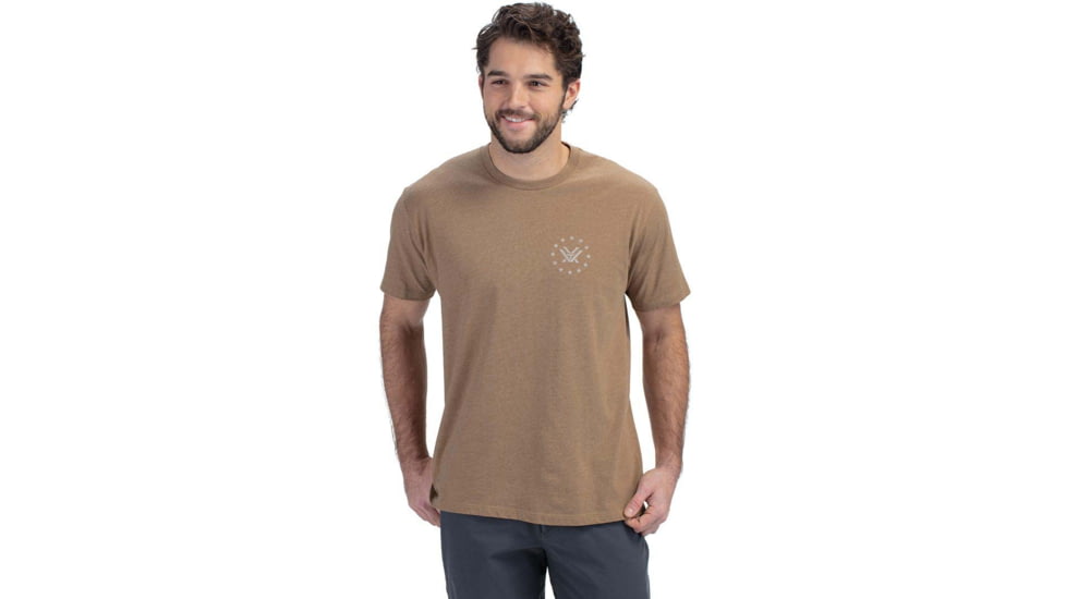 Vortex Salute Short Sleeve T-Shirts - Mens, Coyote Heather, M, 121-14-CHEM