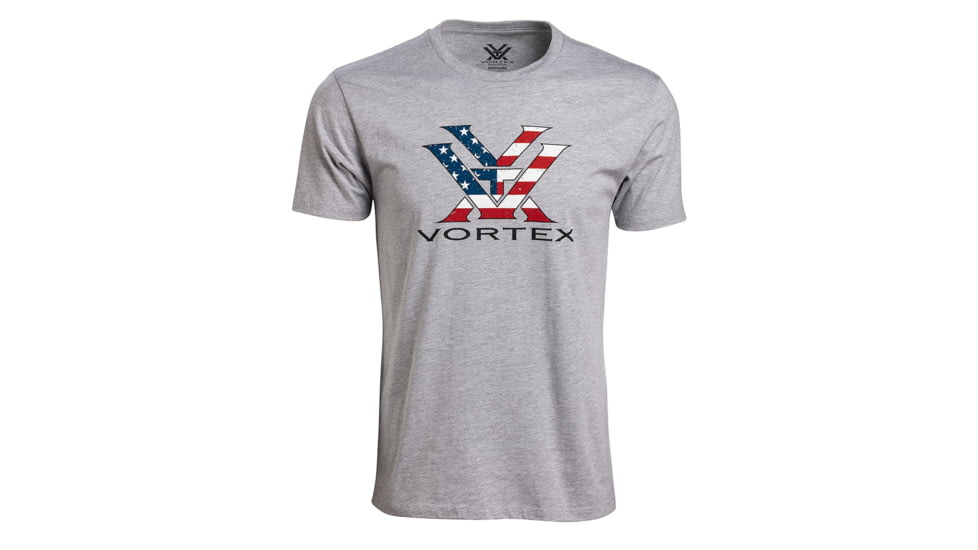 Vortex Stars and Stripes Short Sleeve T-Shirt - Mens, Heather Grey, Extra Large, 121-13-GHTXL