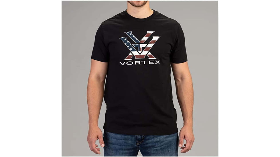 Vortex Stars and Stripes Short Sleeve T-Shirts - Mens, Black, 4X, 121-13-BLK4X