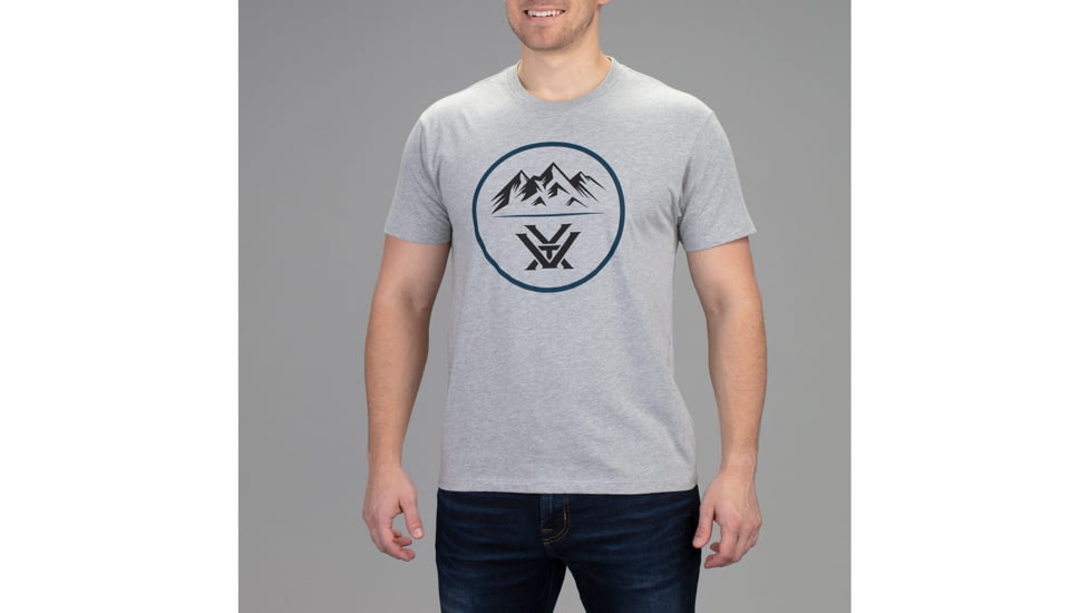 Vortex Three Peaks Short Sleeve T-Shirt - Mens, Heather Grey, Extra Large, 121-10-GHTXL