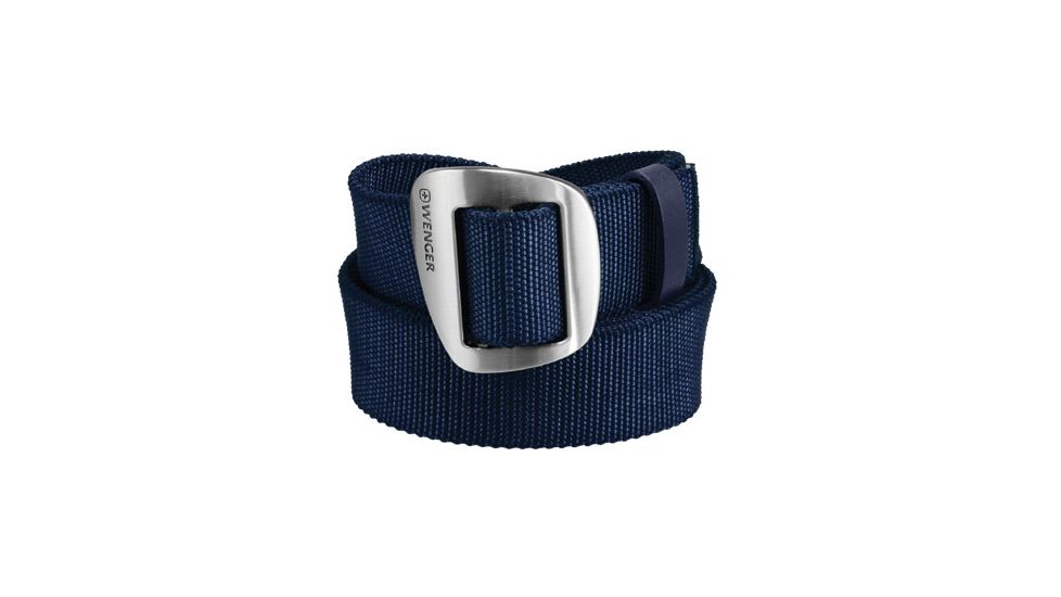 Wenger Mens Terrain Nylon belt with Stainless steel buckle, Blue 12478
