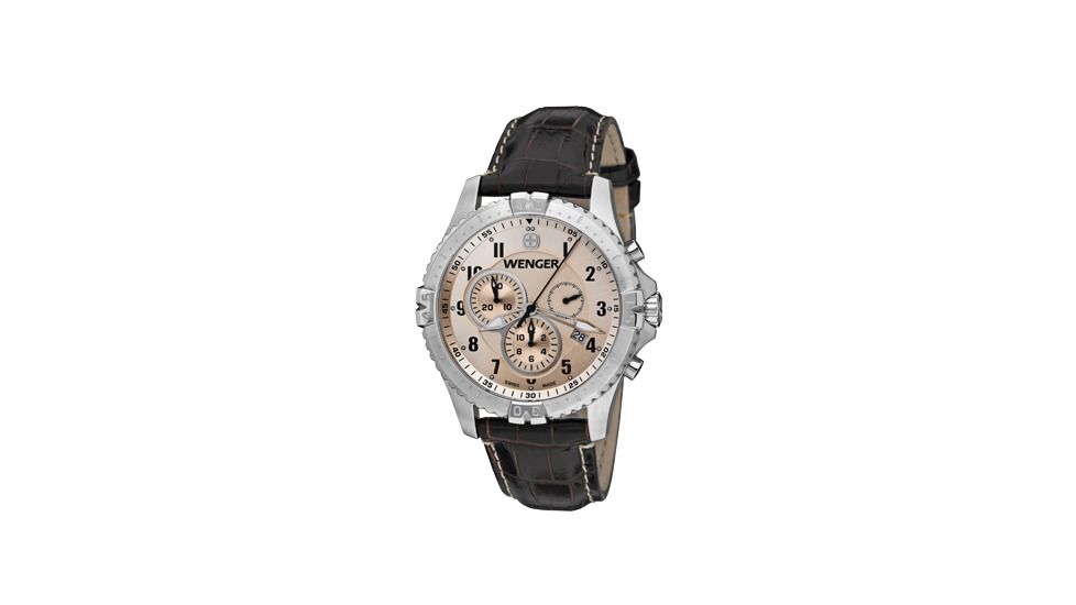 Wenger Squadron Chrono Copper Dial Brown Leather Strap 77052