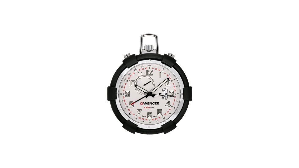 Wenger Travel Pocket alarm w/ white dial retractable stand and S-Biner 73010