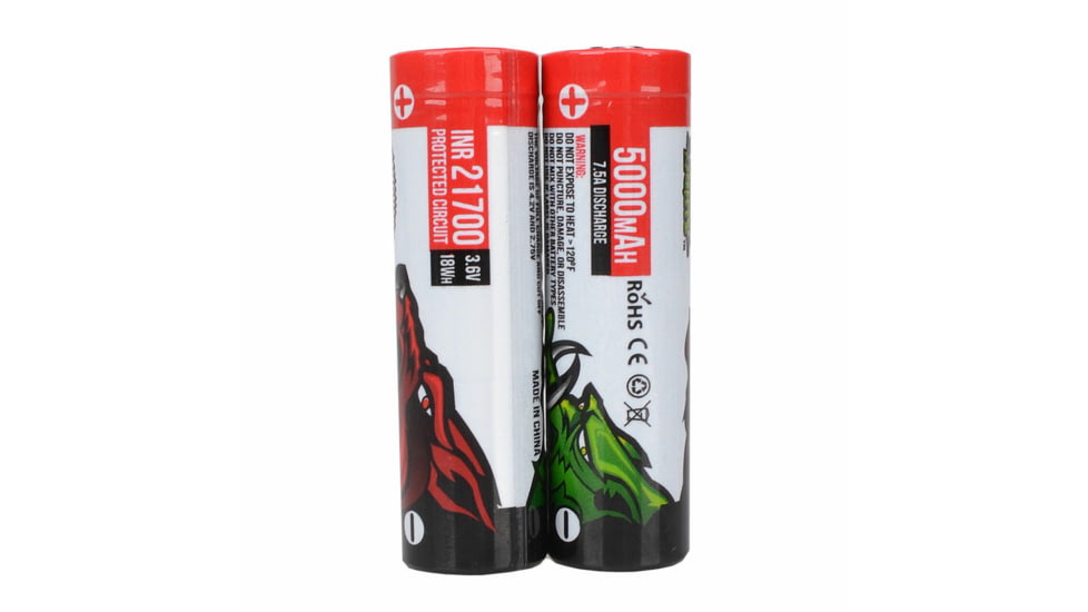 Wicked Hunting Lights 21700 Replacement Li-Ion Rechargeable Batteries, 2 Pack, Black, W2066