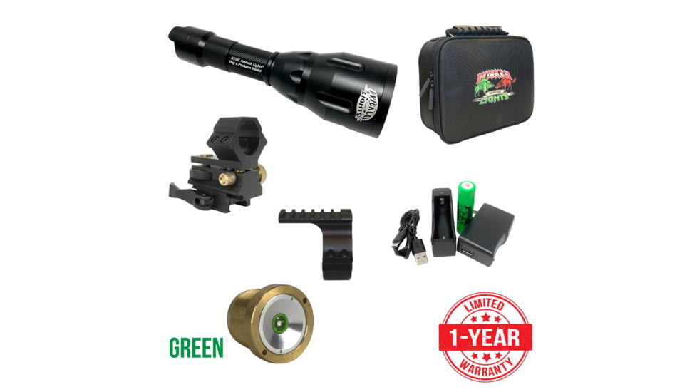 Wicked Hunting Lights A55iC LED Green Night Hunting Light Kit, Black, W2104