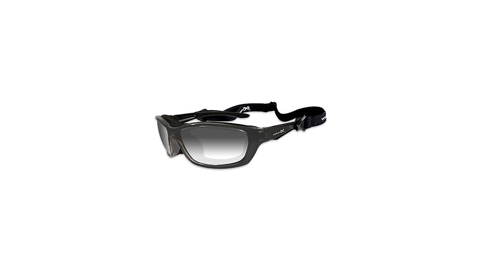 Wiley X Brick Sunglasses - LA Grey Light Adjusting Lens/ Metallic Black Frame 856