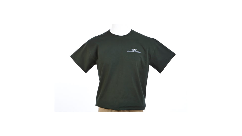 Wilson Combat T-Shirt with Logo, Dark Green, Large 496L
