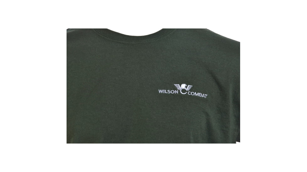 Wilson Combat T-Shirt with Logo, Dark Green, Large 496L