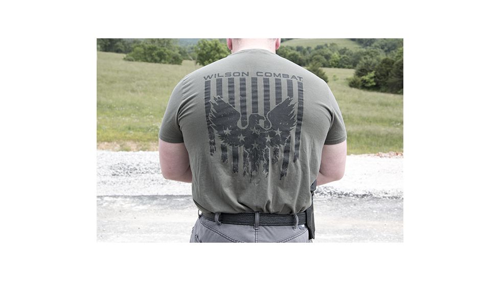 Wilson Combat T-Shirt with Logo, Green, Small 746S