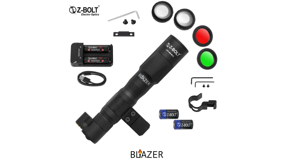 Z-Bolt Blazer LEP Weapon Light - Dual Fuel - Cable Port Switch, Black, LEP-18650-PORT-BLK-PHCF