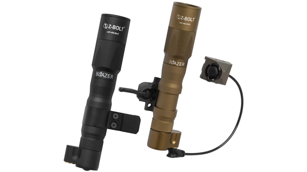 Z-Bolt Blazer LEP Weapon Light - Dual Fuel - Cable Port Switch, Black, LEP-18650-PORT-BLK-PHCF