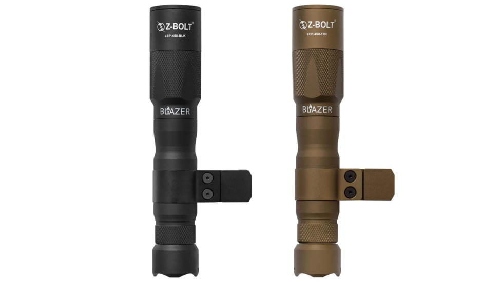 Z-Bolt Blazer LEP Weapon Light and ARMS Mount - Dual Fuel - 18650, CR123A, FDE, LEP-18650-FDE-PHCF-17S