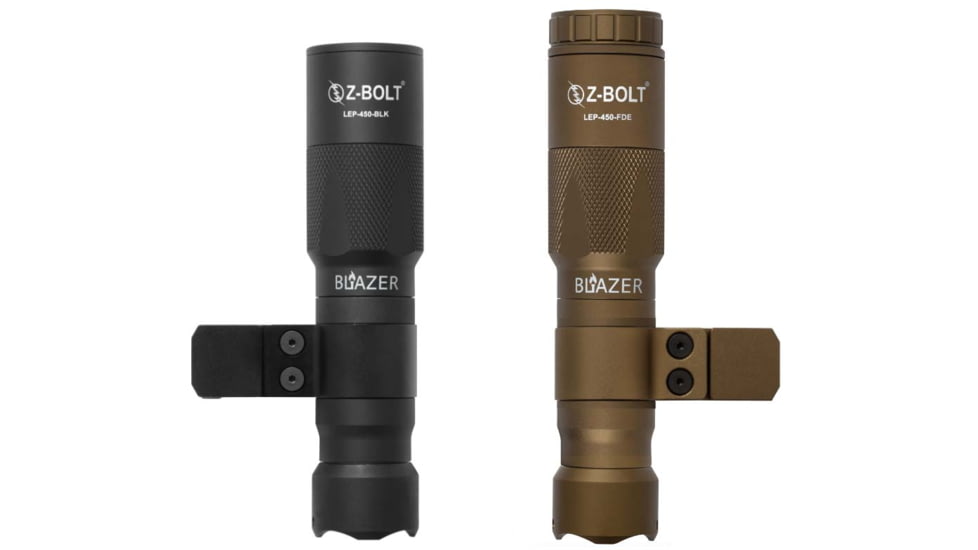 Z-Bolt Blazer LEP Weapon Light and ARMS Mount - SBR, SMG - 18350, Black, LEP-18350-BLK-PHCF-17S